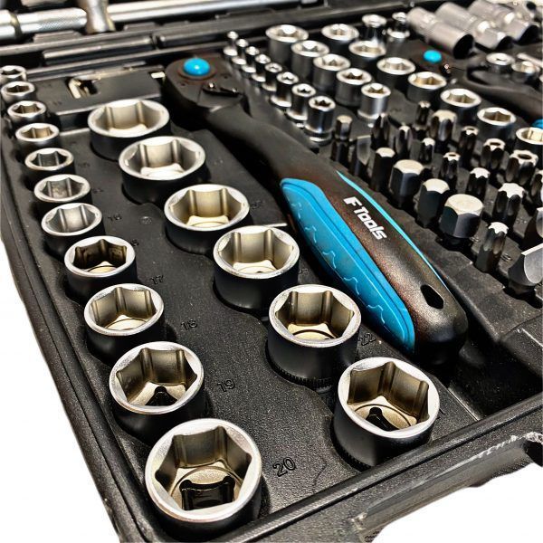 172 Pcs Super Lock 1/4&Prime; 3/8&Prime; 1/2&Prime; DR Metric Socket Set