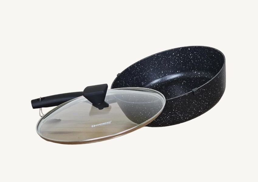 Patelnia Rosenberg Professional 28cm z Pokrywką Szklaną i Zdejmowanym Uchwytem