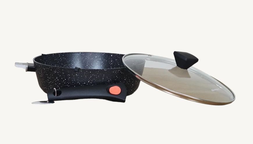 Patelnia Rosenberg Professional 28cm z Pokrywką Szklaną i Zdejmowanym Uchwytem